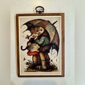 Vintage Hummel Umbrella Siblings Wall Hanging